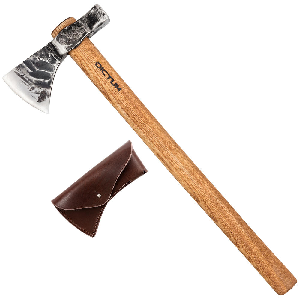 DICTUM® Outdoor-Axt mit Hammerkopf, mit Gürteletui   