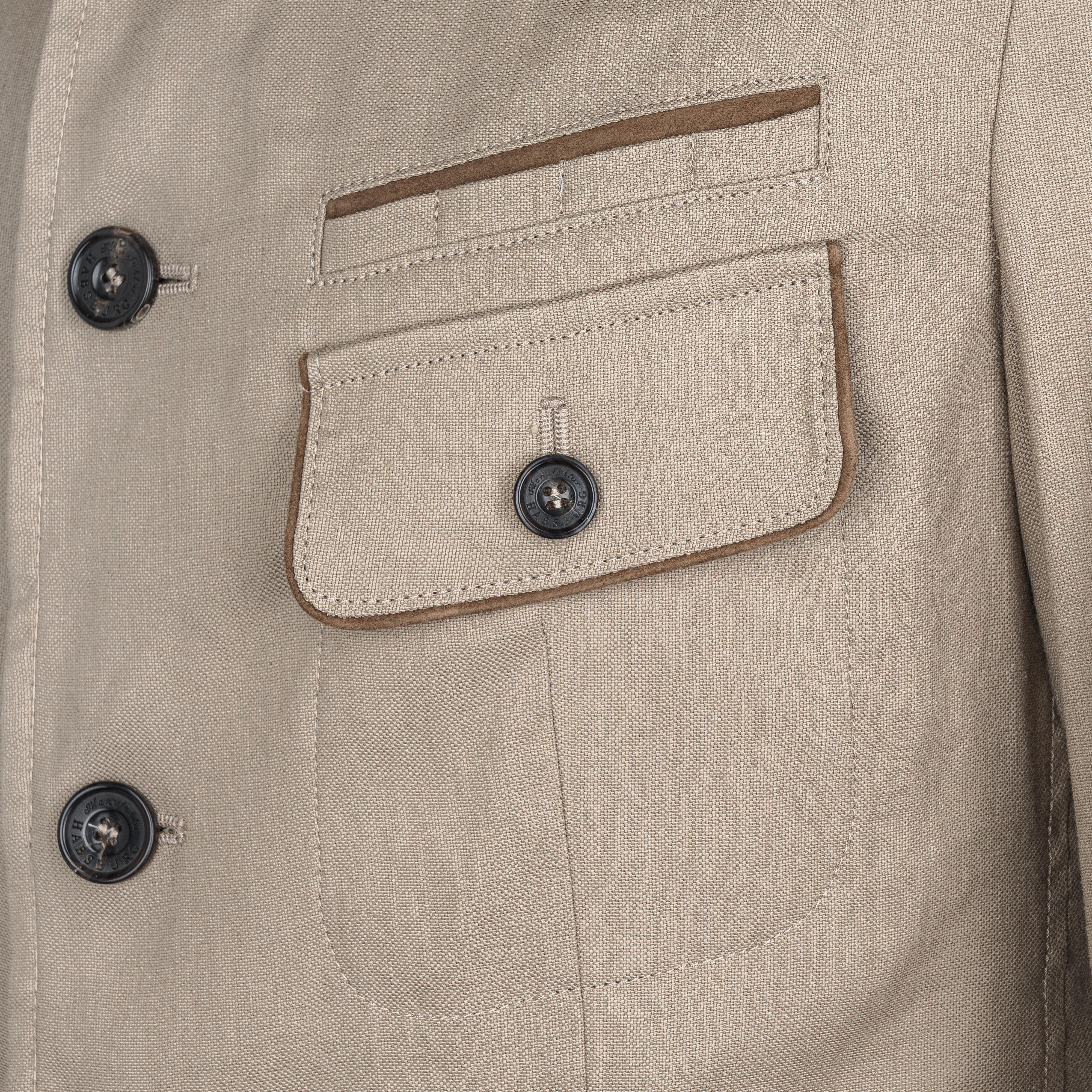 Habsburg Herren Baumwoll/Leinen Jacke »Rastenfeld«, beige, Größe 54