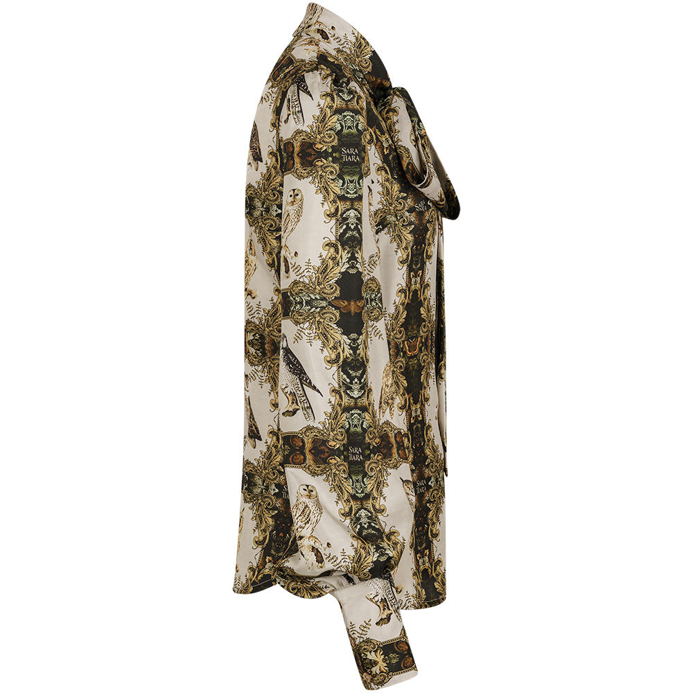 Blouse en soie Sara Tiara, motif chouette