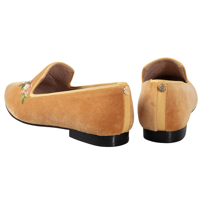 Damen Samt Loafer »Flowers«
