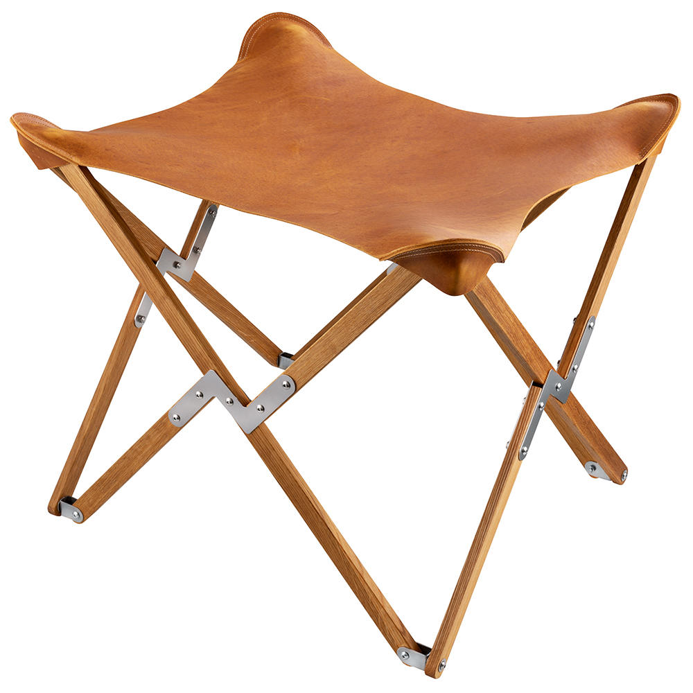 Kampierhocker Eiche, Leder