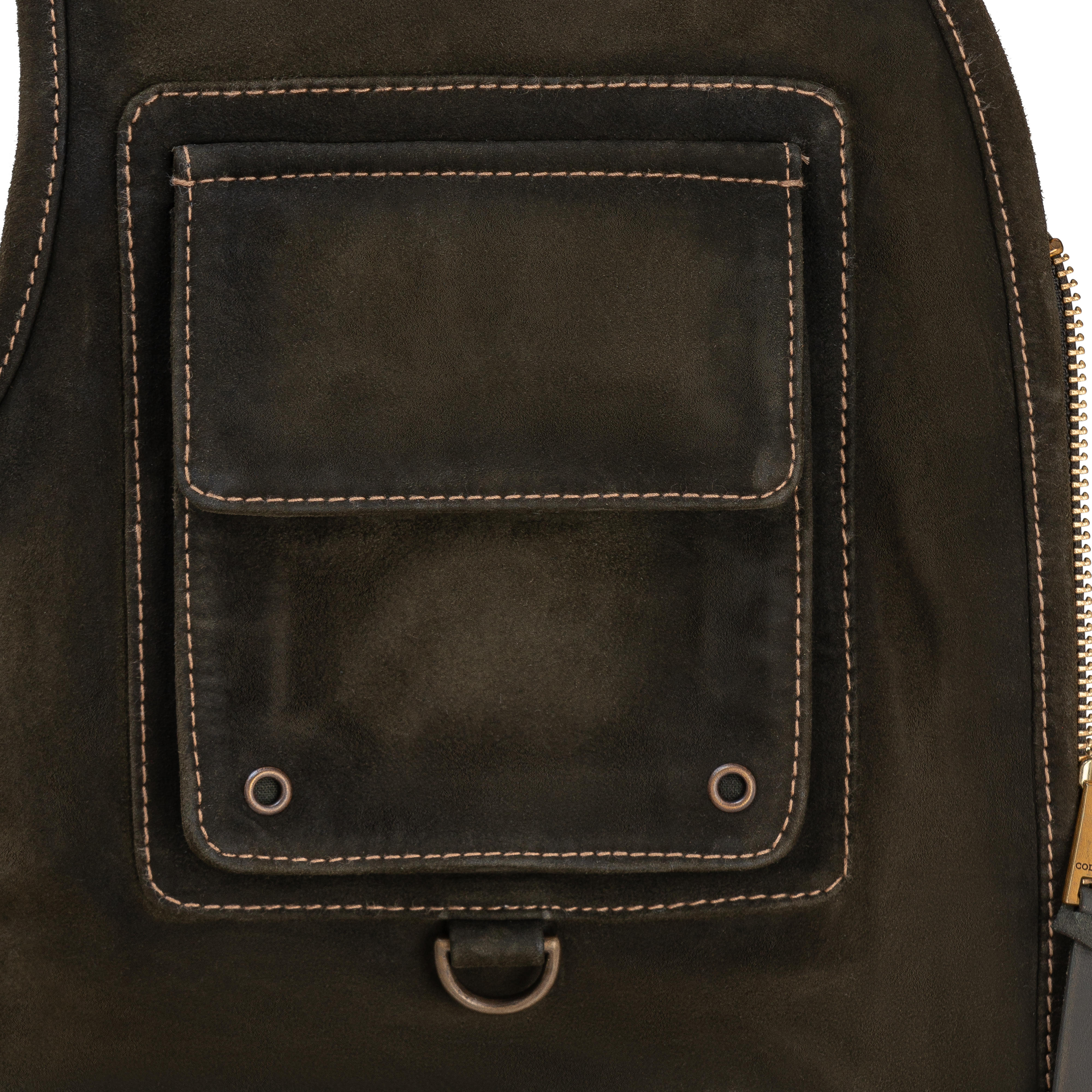 Gilet fonctionnel en cuir pour homme » Pecheur «