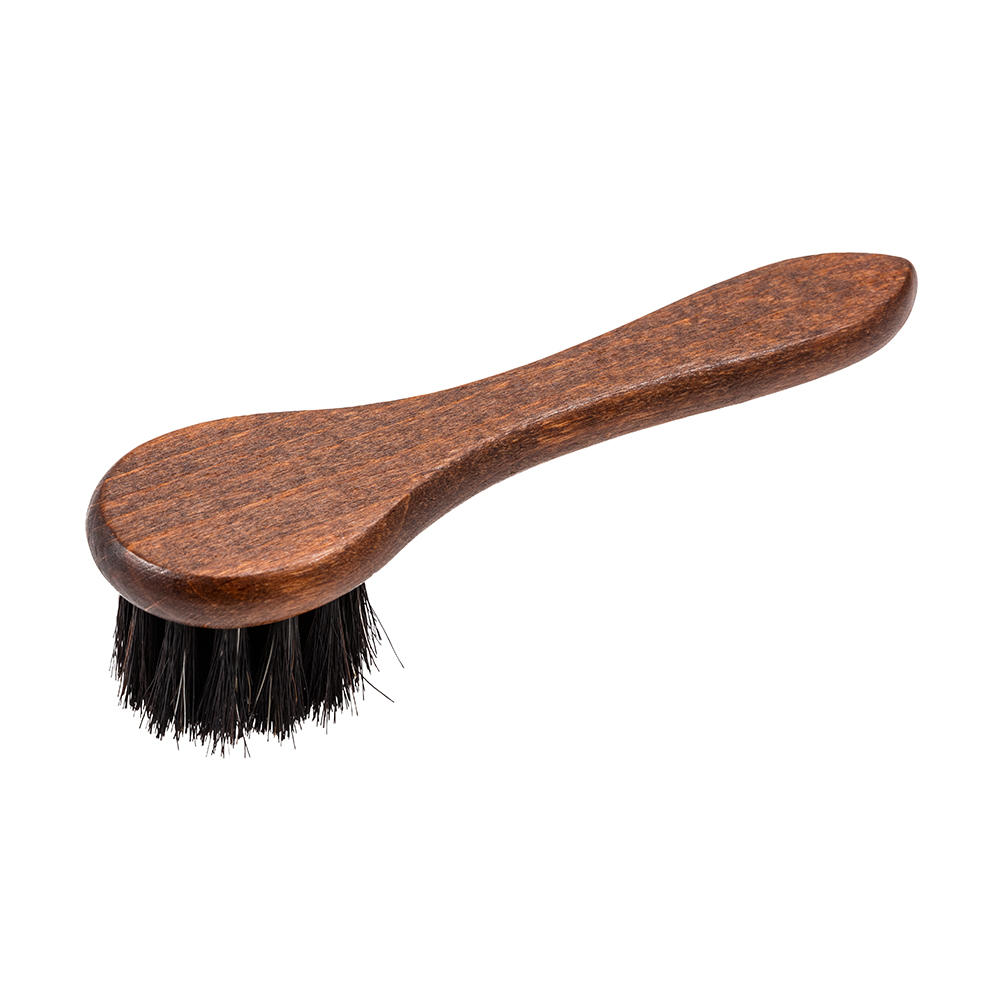 Brosse pour application de crème, ronde, crin de cheval noir