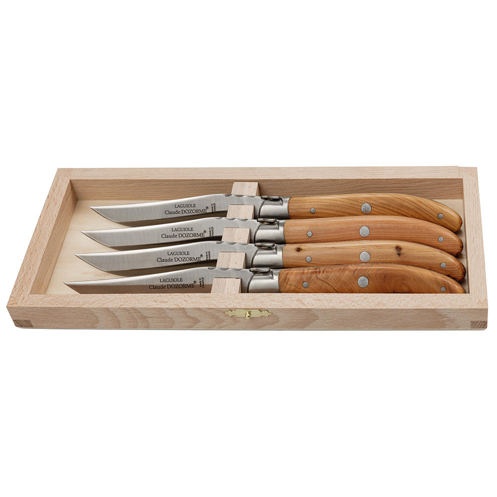 Laguiole Steak- und Tafelmesser, Wacholder, Satz, 4-teilig