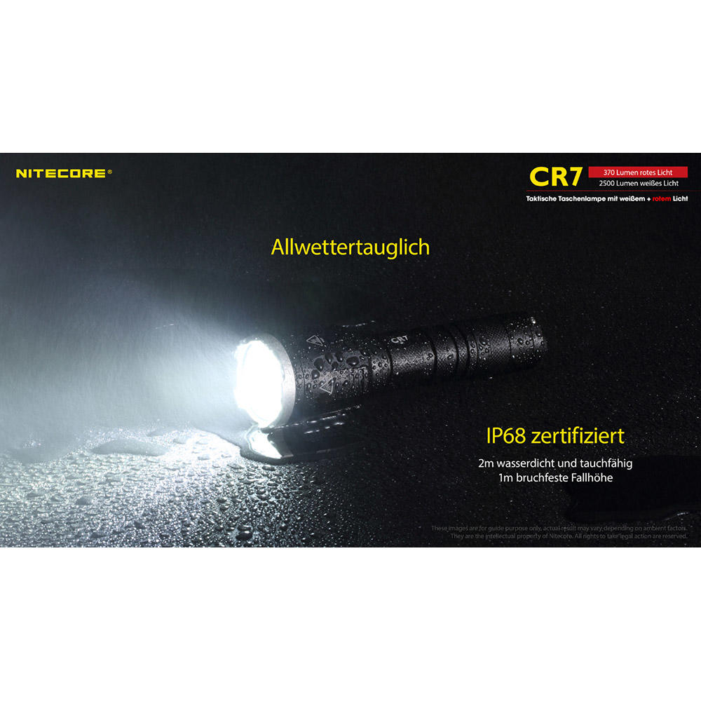 Nitecore® CR7, 2500 lm White Light and 370 lm Red Light