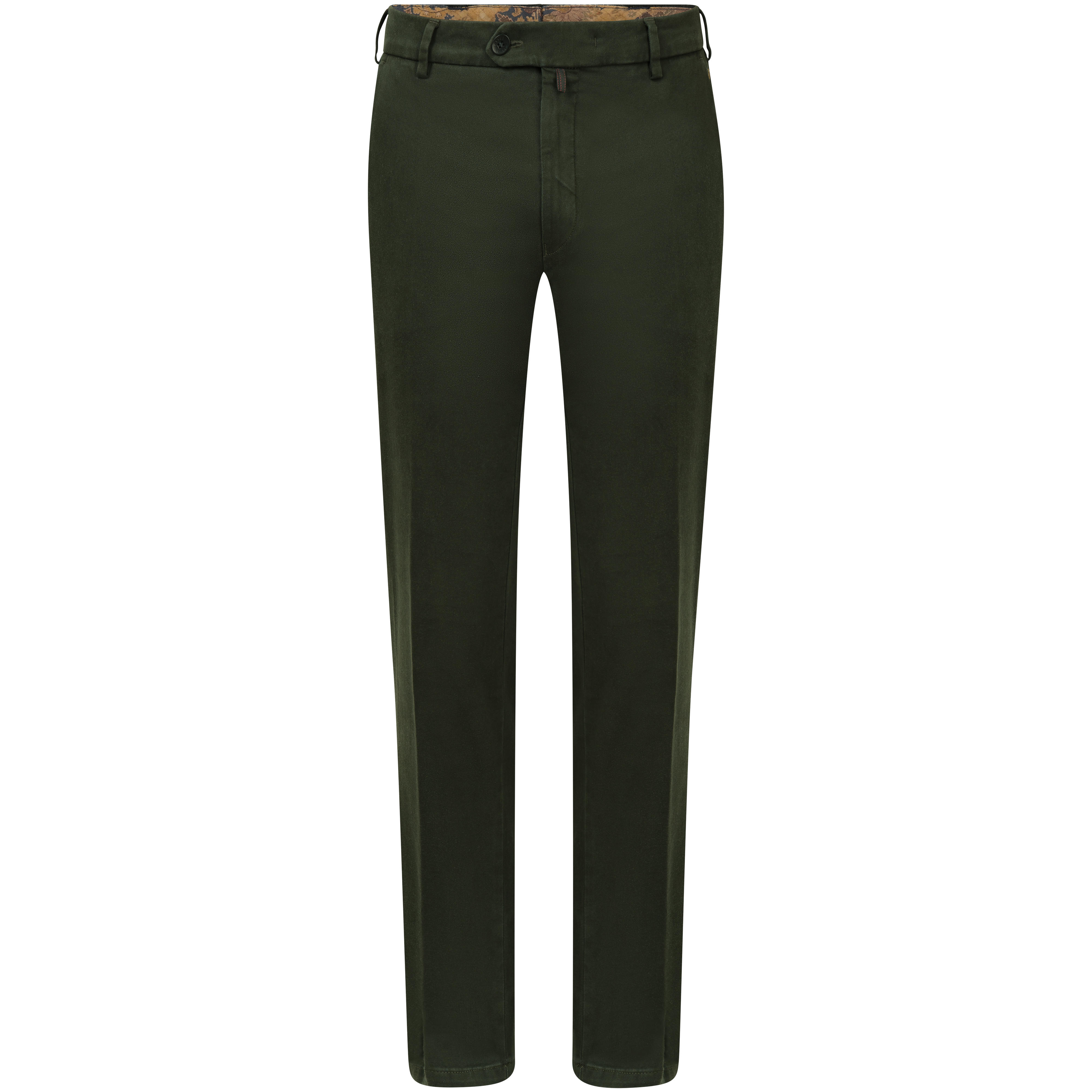 Meyer »Bonn« Men's Cashmere/Cotton Trousers dark green 58