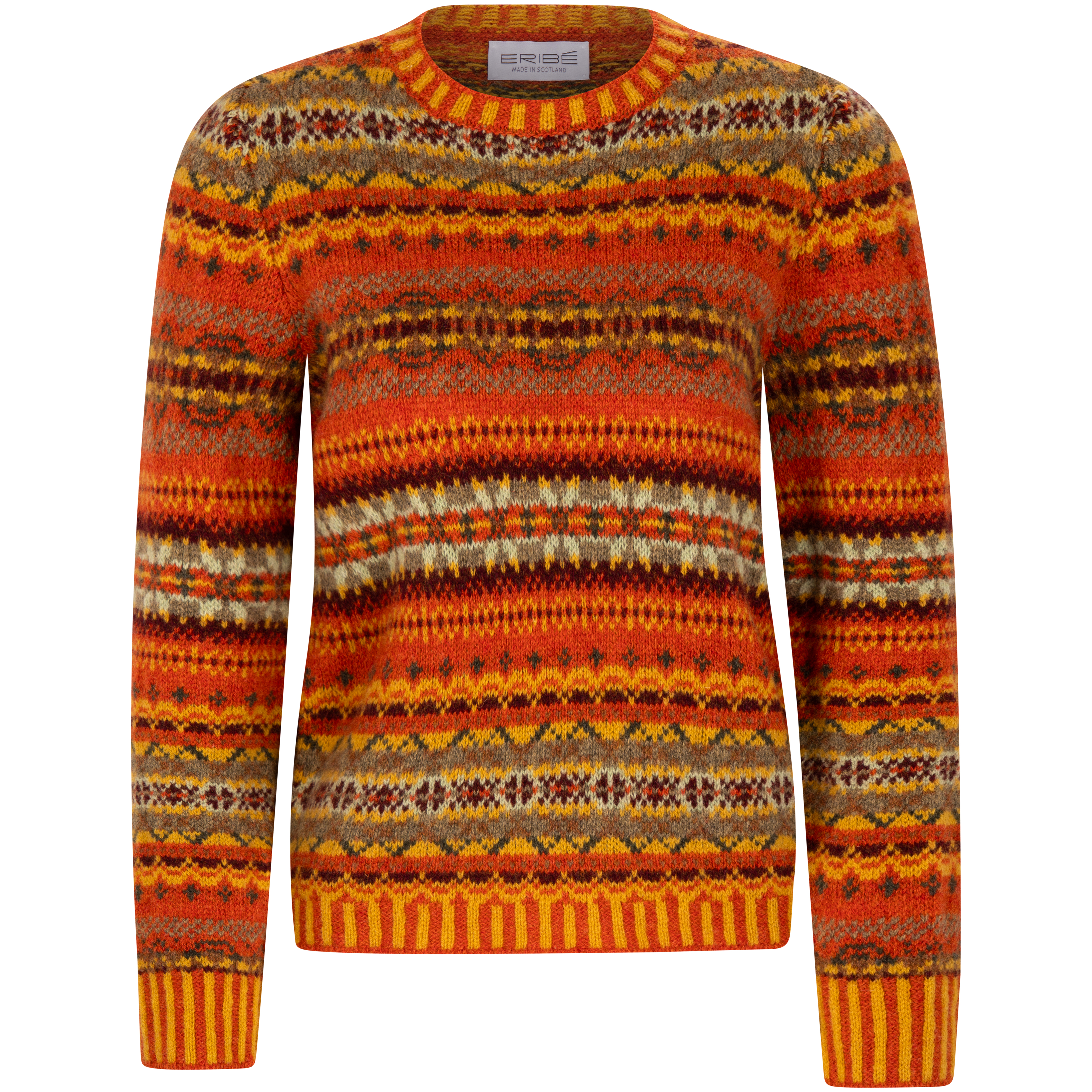 Banff: Burnt Orange mit Bordeaux, Curry, Hellgrün und Creme