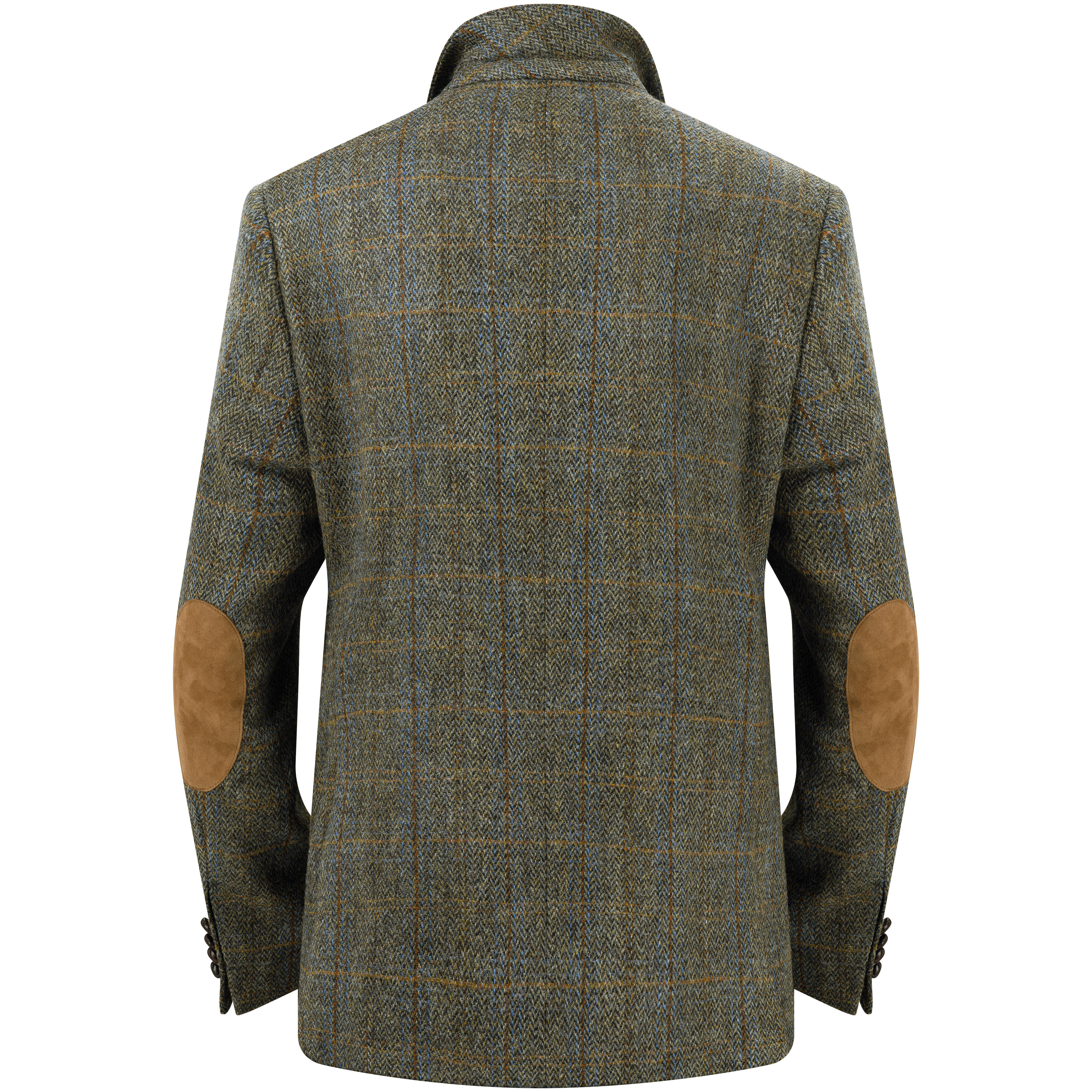 Veste pour homme Harris Tweed, motif à chevrons, vert/bleu/marron