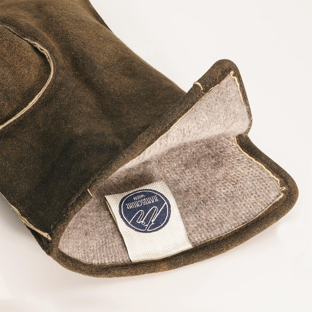 Herren Handschuhe UDINE, Ziegenvelours, Kaschmirfutter