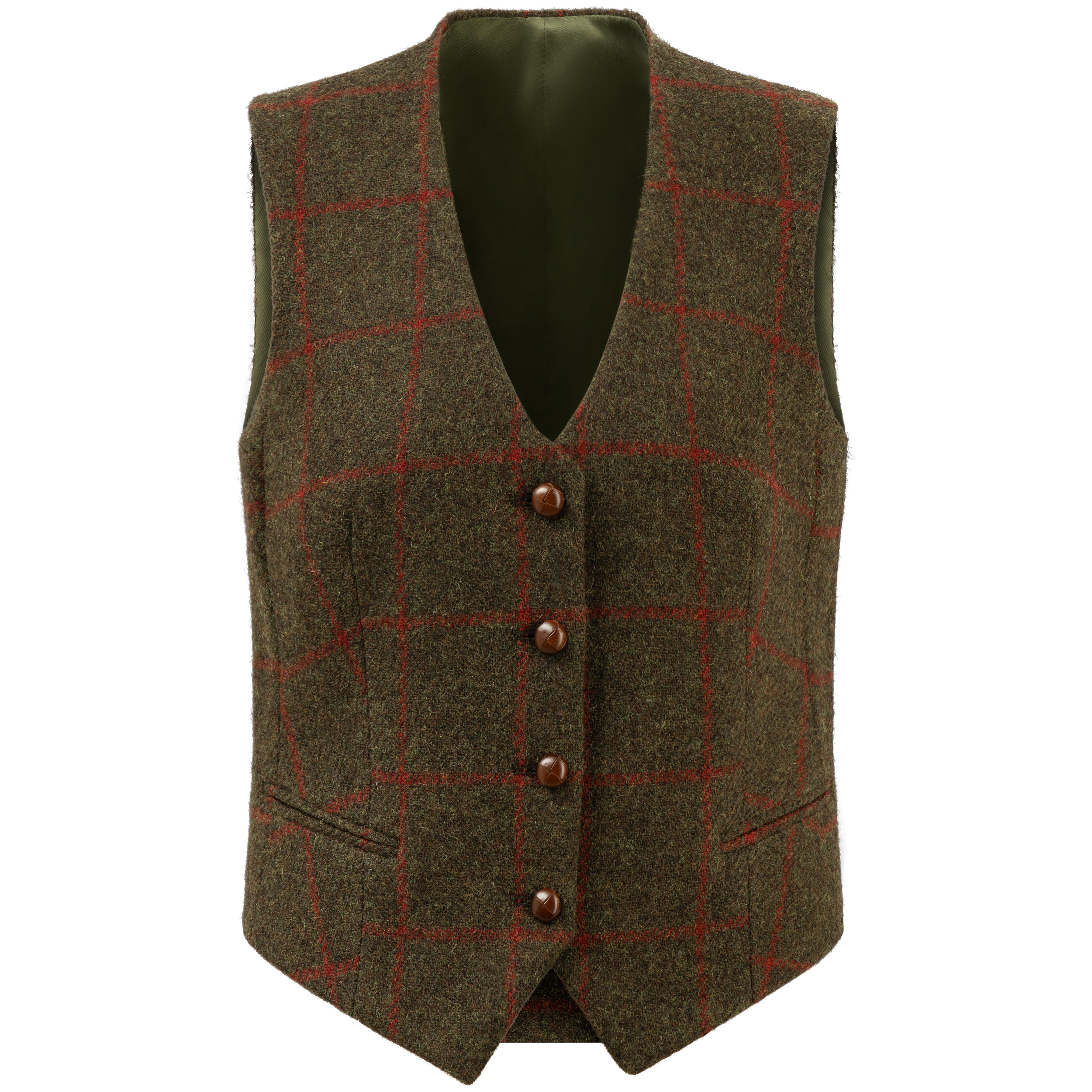 Damen-Tweed-Weste »Eve«, grün/rot