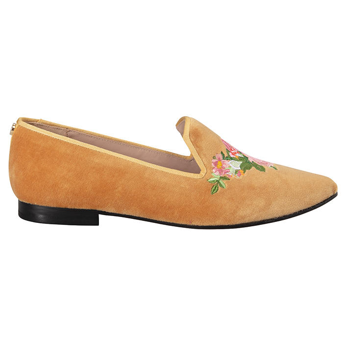 Damen Samt Loafer »Flowers«