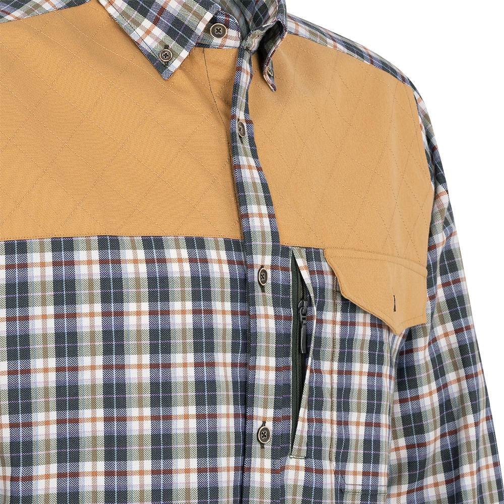 Herren Outdoor-Hemd, Karo, grün/rotbraun