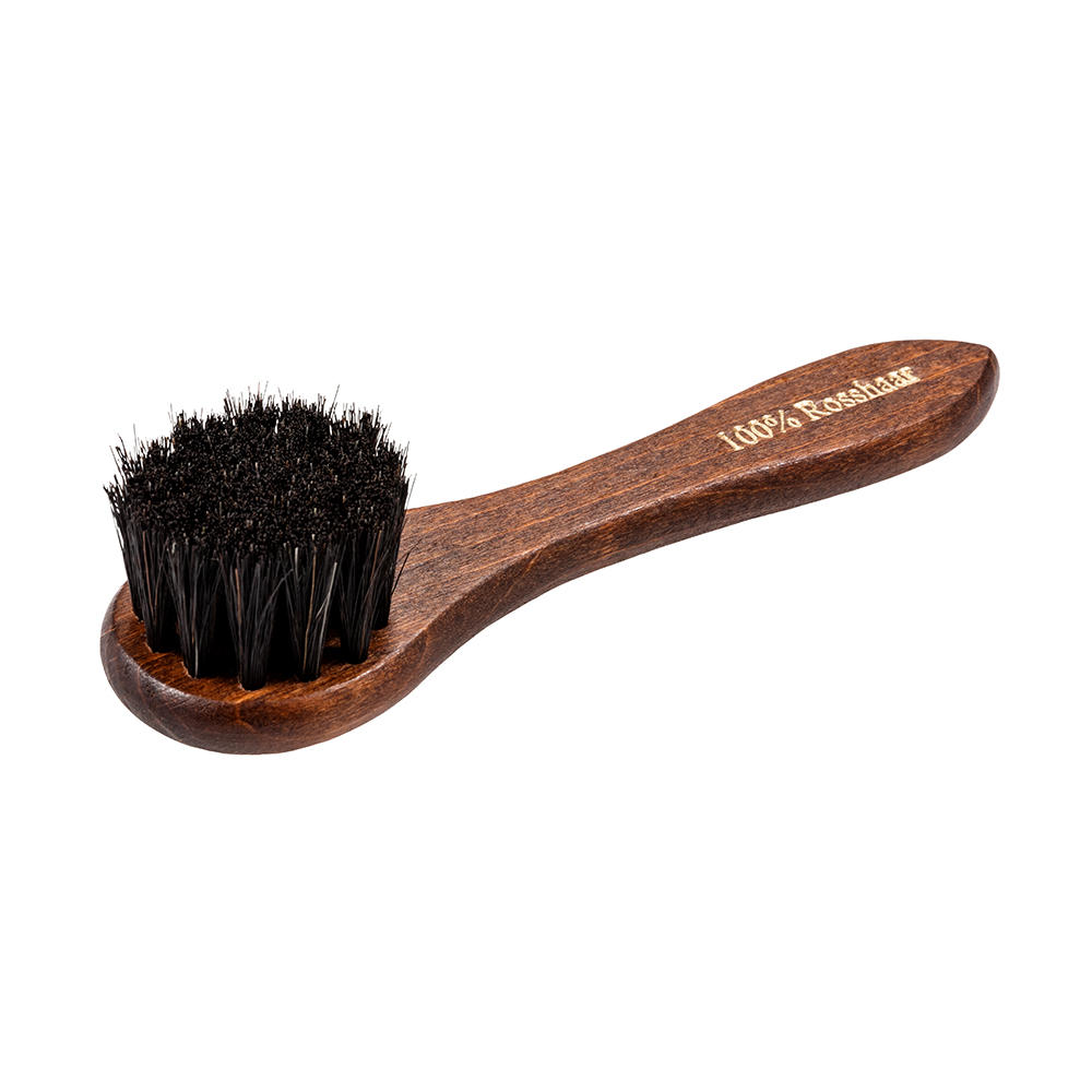 Brosse pour application de crème, ronde, crin de cheval noir
