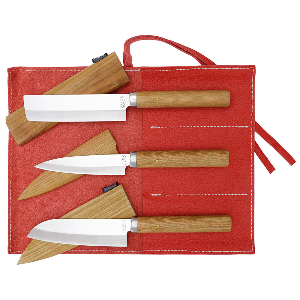 Kompaktmesser mit Scheide, Satz, 3-teilig