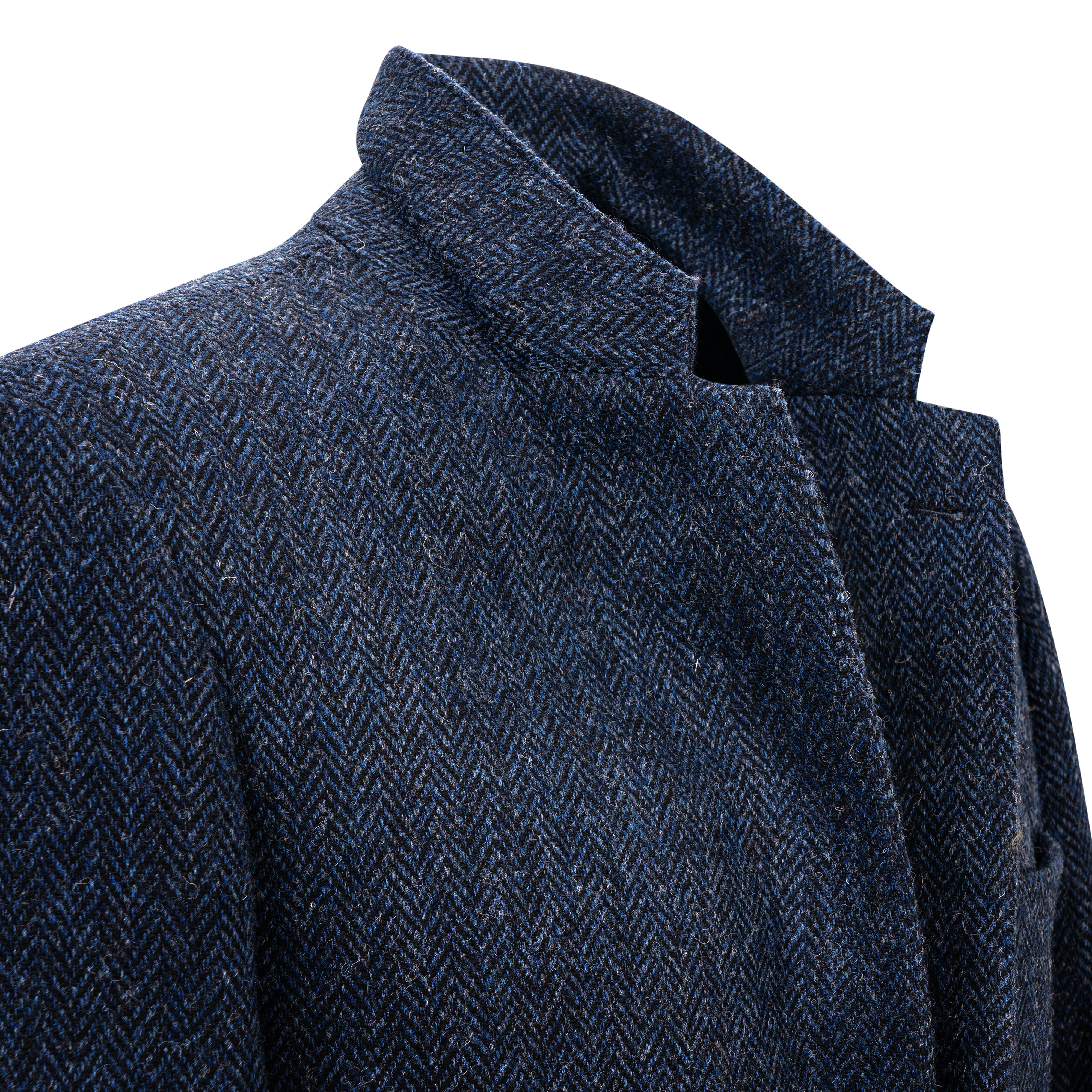 Men's Sports Jacket, Harris Tweed, Herringbone, Blue/Black