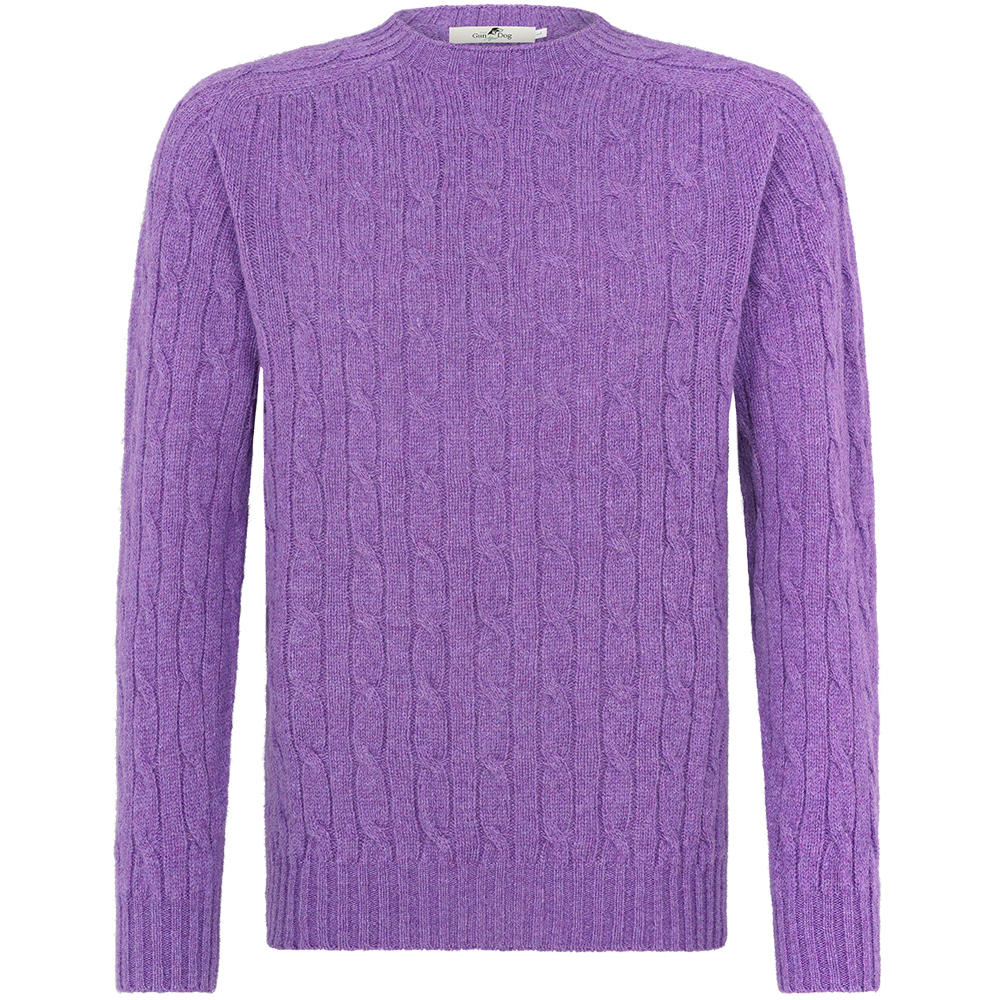 Herren Rundhals-Zopf-Pullover