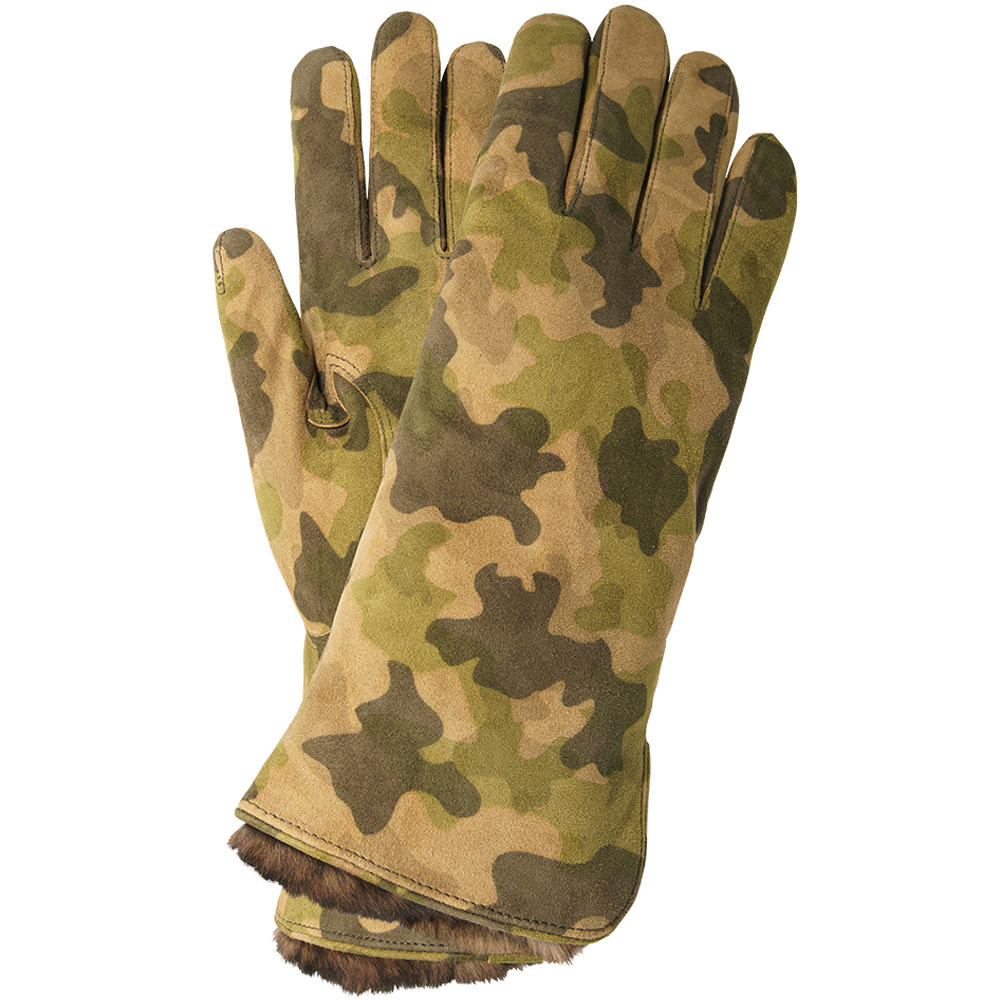 Gants pour femme laiton MESSINA, velours de chèvre/doublure en cachemire/velours de lapin