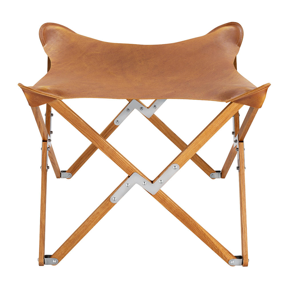 Kampierhocker Eiche, Leder