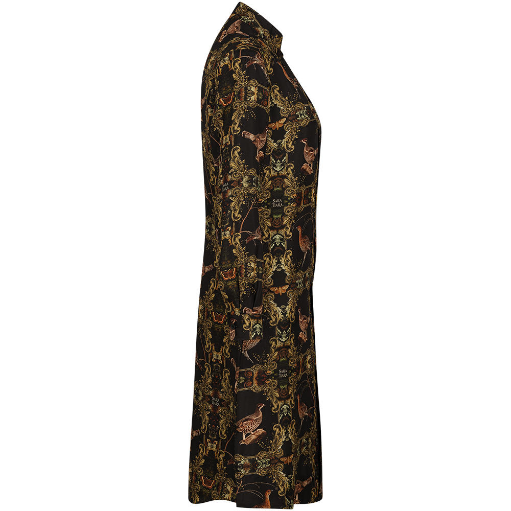 Sara Tiara Silk Dress, Grouse