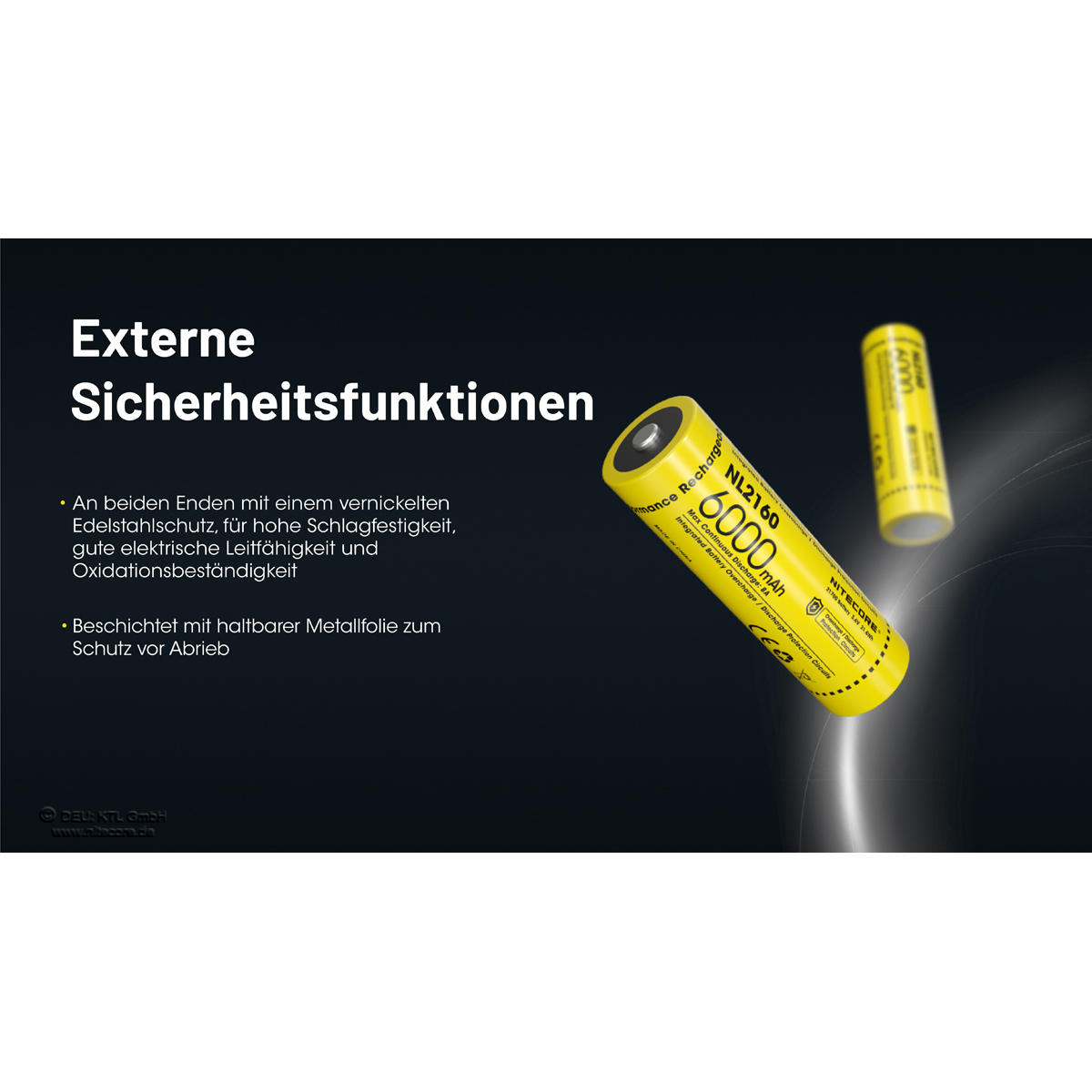 Nitecore® Li-Ion Battery 21700, 6000 mAh, NL2160