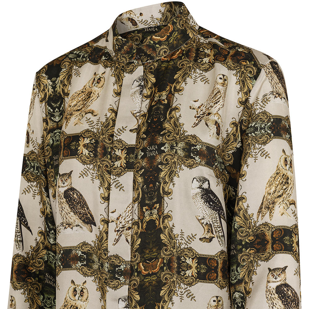 Sara Tiara Silk Dress, Owl