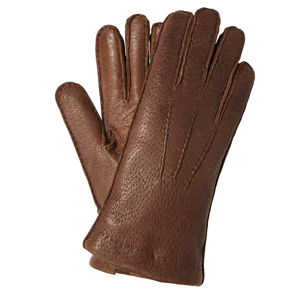Herren Handschuhe AIRES, Peccaryleder mit Samtkanin