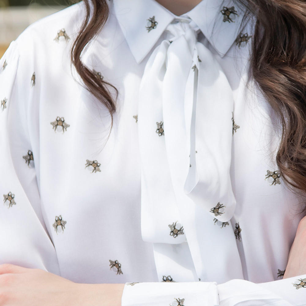 Hartwell »Lisa« Ladies’ Blouse, »Bees«, White