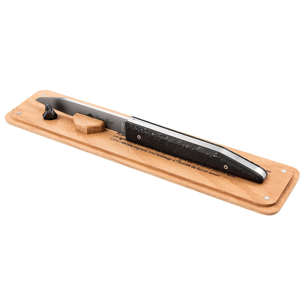 Couteau pliant Le Terril, charbon stabilisé, noir