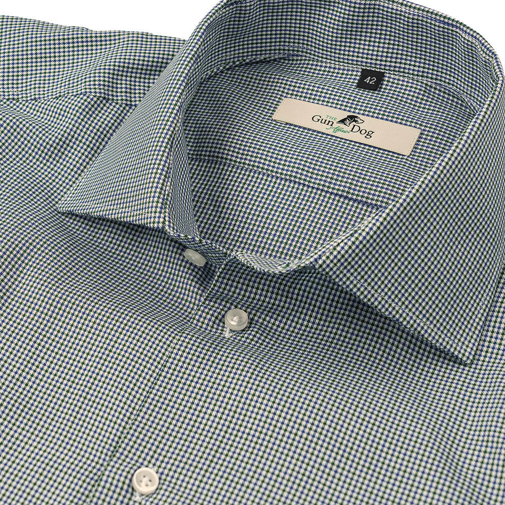 Herren-Hemd, Vichy-Karo, blau/grün/weiß