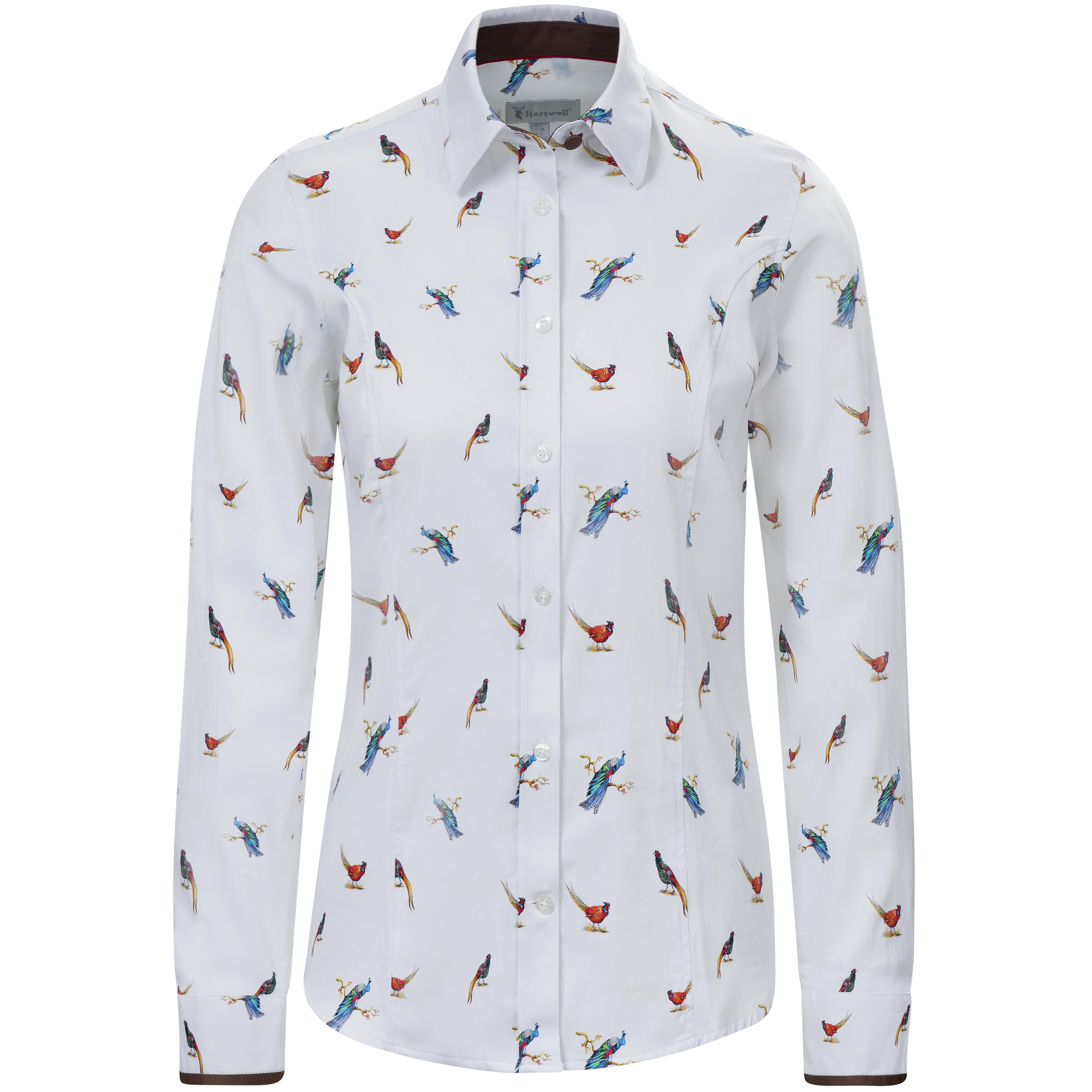Hartwell Damen Bluse Layla, weiß, Pfau & Fasan