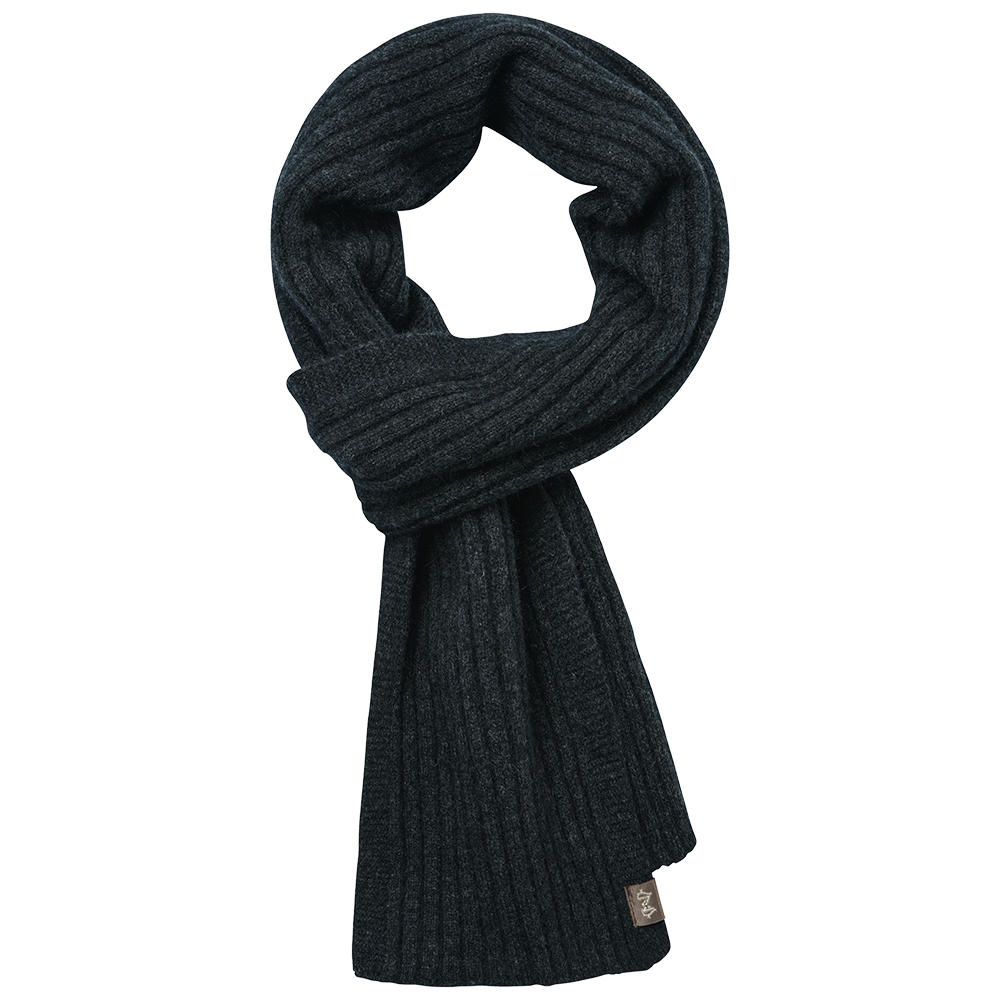 Schal gerippt, Merino-Possum, Anthrazit-Melange