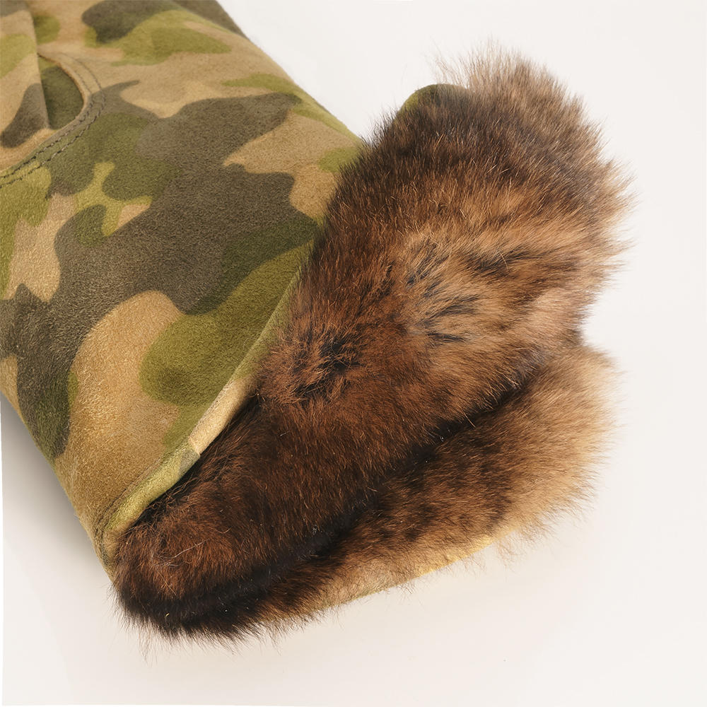 Gants pour femme laiton MESSINA, velours de chèvre/doublure en cachemire/velours de lapin