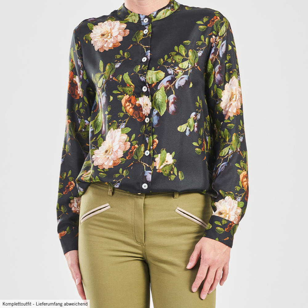 Seidenbluse Allover Print, Blumen
