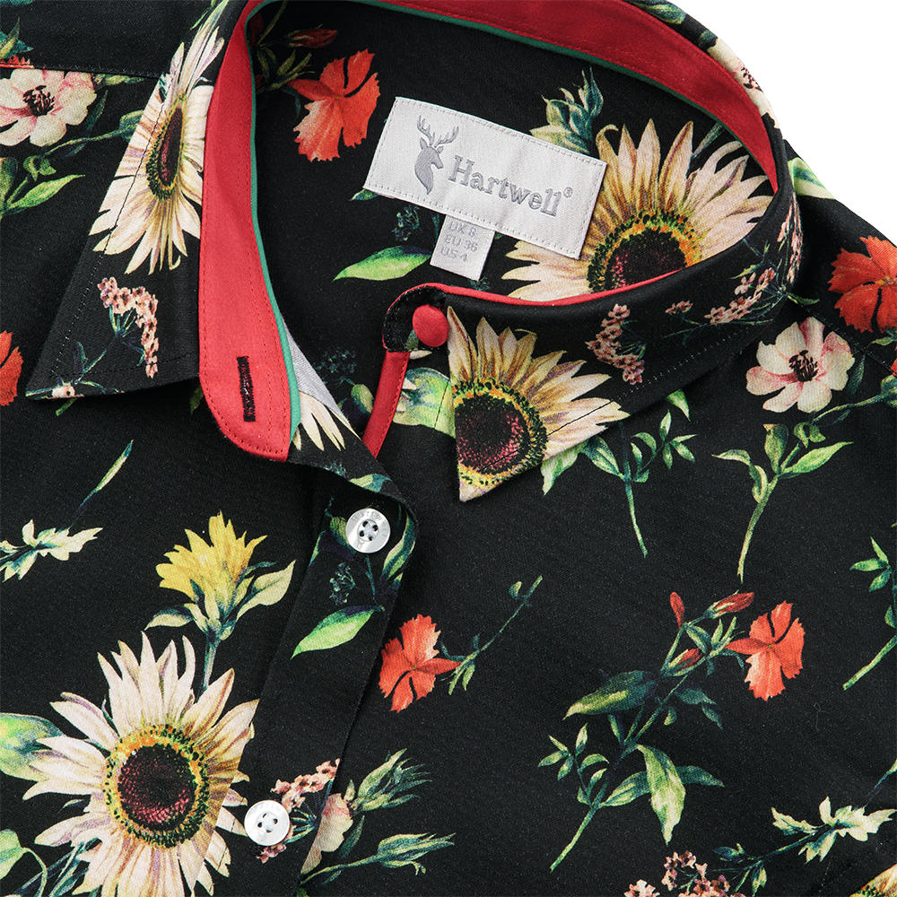Hartwell Damen Bluse Layla, schwarz, Blumen