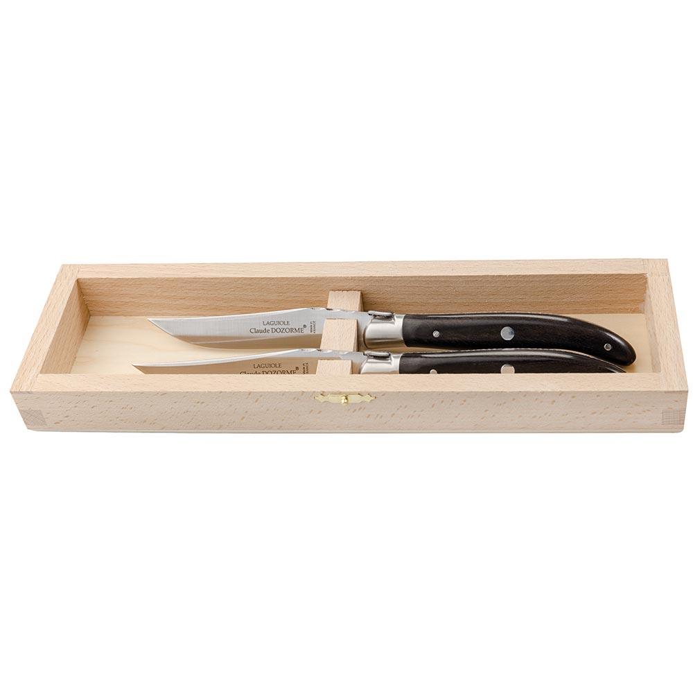 Laguiole Steak- und Tafelmesser, Ebenholz, Satz, 2-teilig