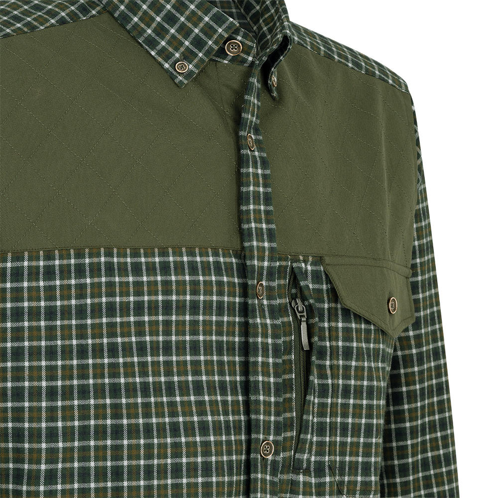 Herren Outdoor-Hemd, Karo, grün/beige