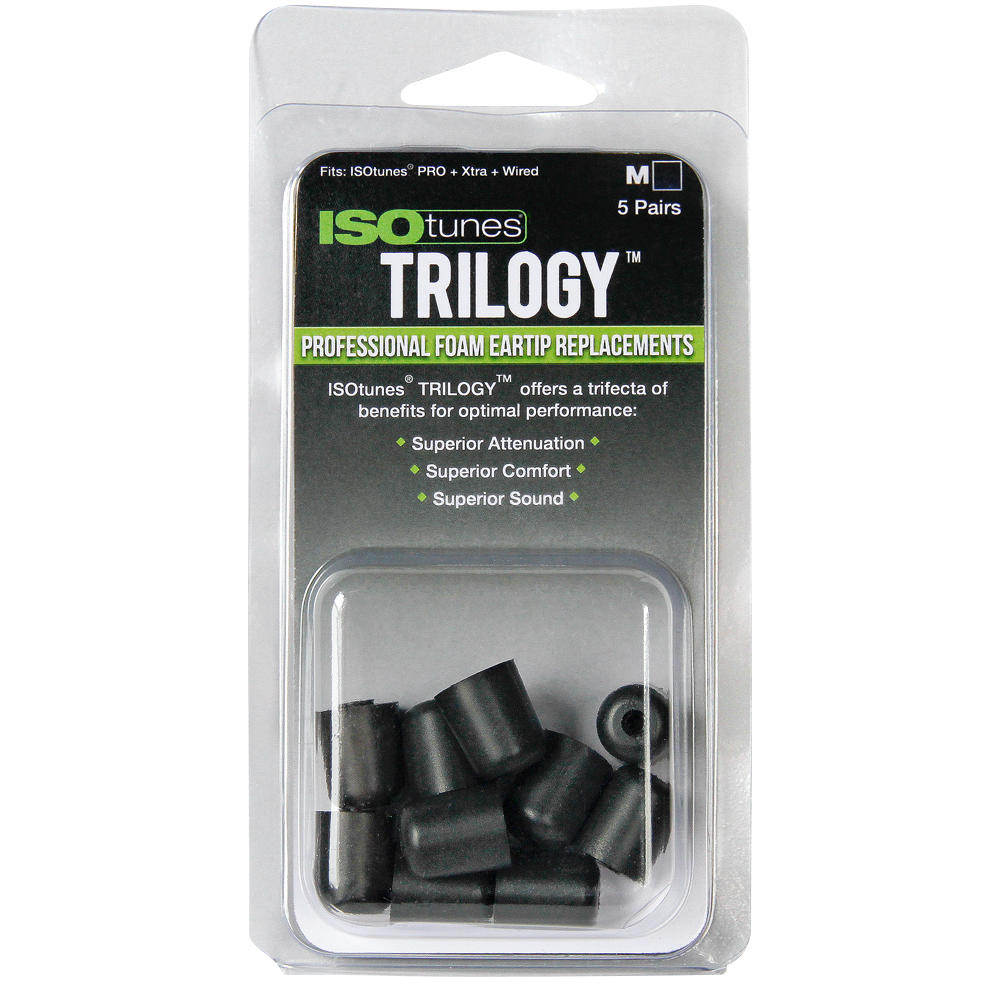 ISOtunes® »TRILOGY™« Replacement Eartips, 5 Pairs, Size M