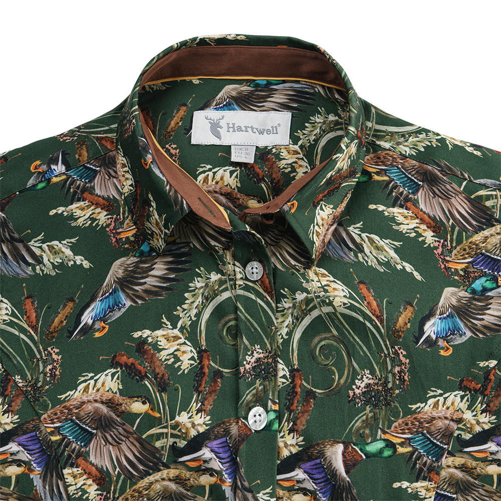 Hartwell Damen Bluse Layla, grün, Enten & Schilf
