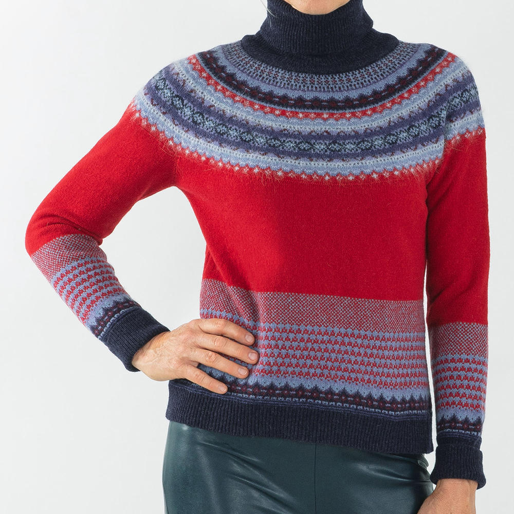 Eribé Damenpullover Rollkragen Fair Isle