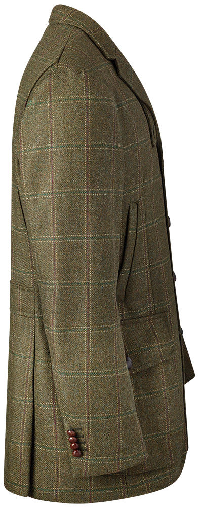 Herren Tweed-Jagdjacke, Karo, grün