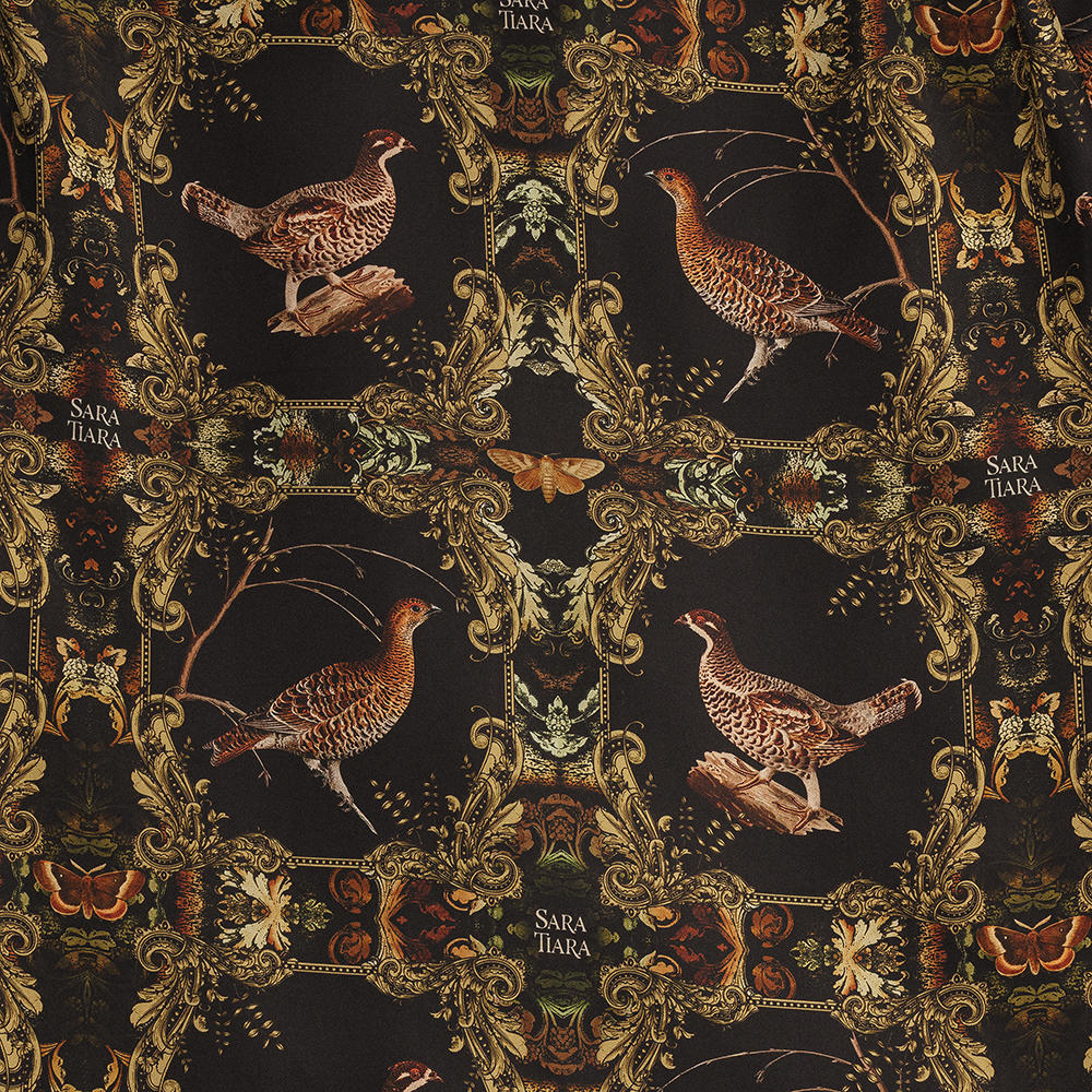 Sara Tiara Silk Dress, Grouse