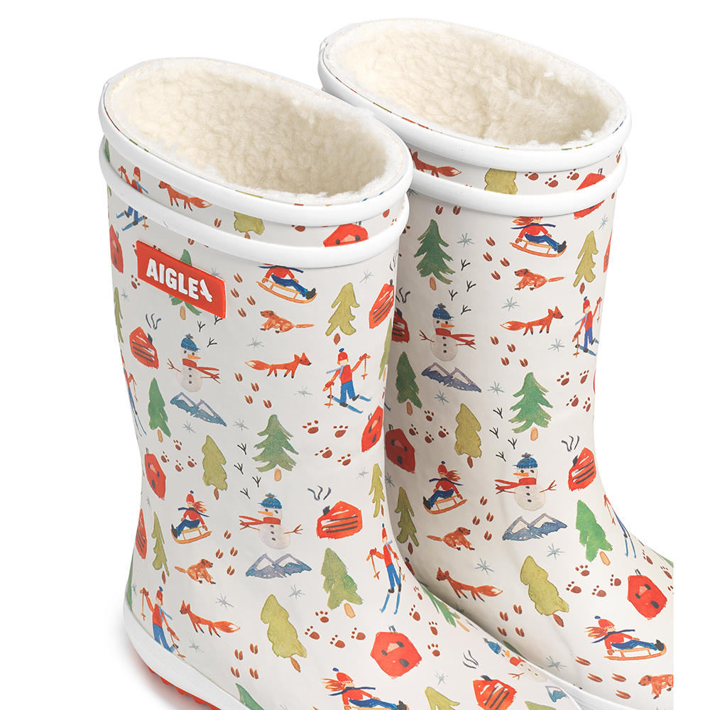 Aigle »Lolly Pop Fur Print« Kids’ Rubber Boots, Zermatt