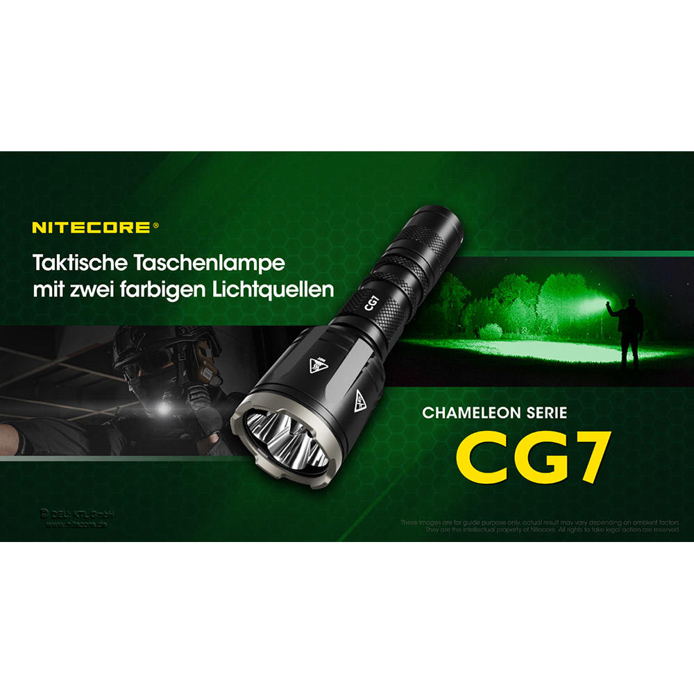 Nitecore® CG7, 2500 lm White Light and 540 lm Green Light