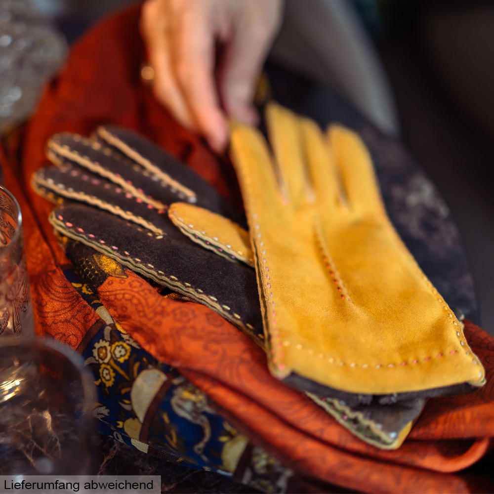 Damen Handschuhe FORLI, Ziegenvelours, mit Kaschmirfutter