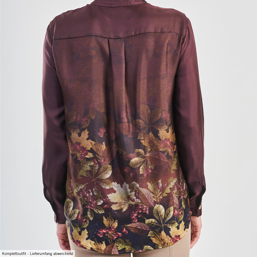Allover Print Silk Blouse, Leaf 