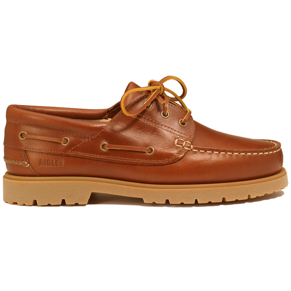 Aigle Laced Leather Moccasins TARMAC