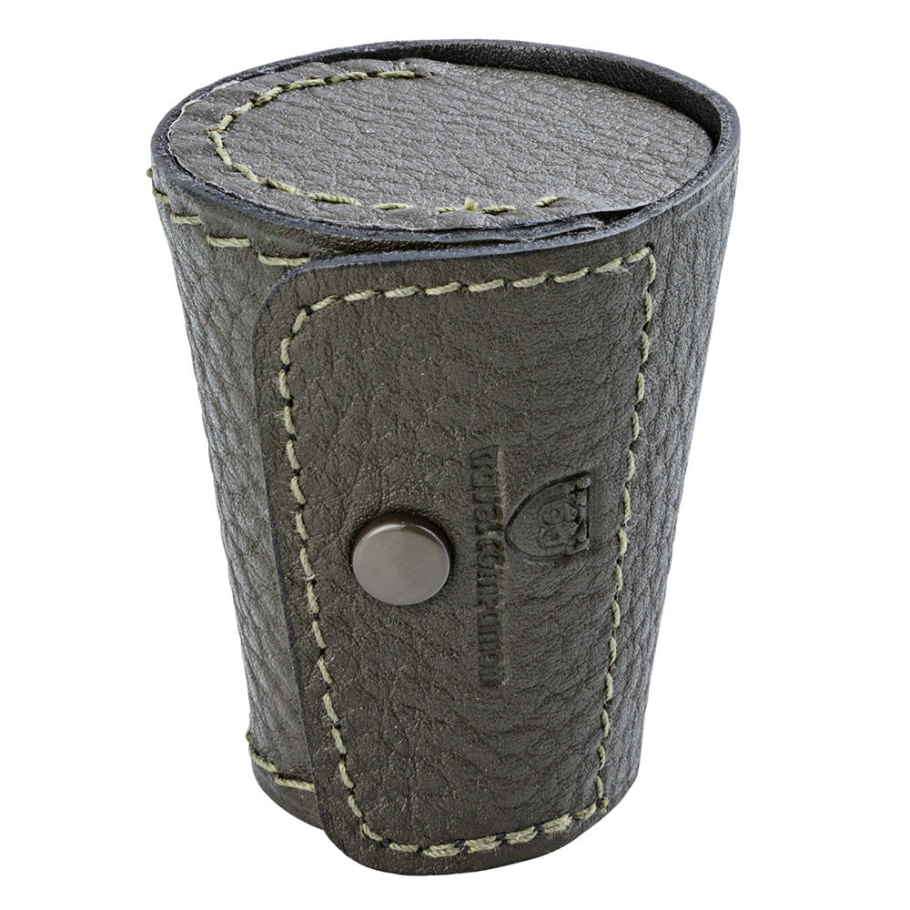 Jeu de verres à liqueur BEIER en acier inoxydable, étui en cuir, olive