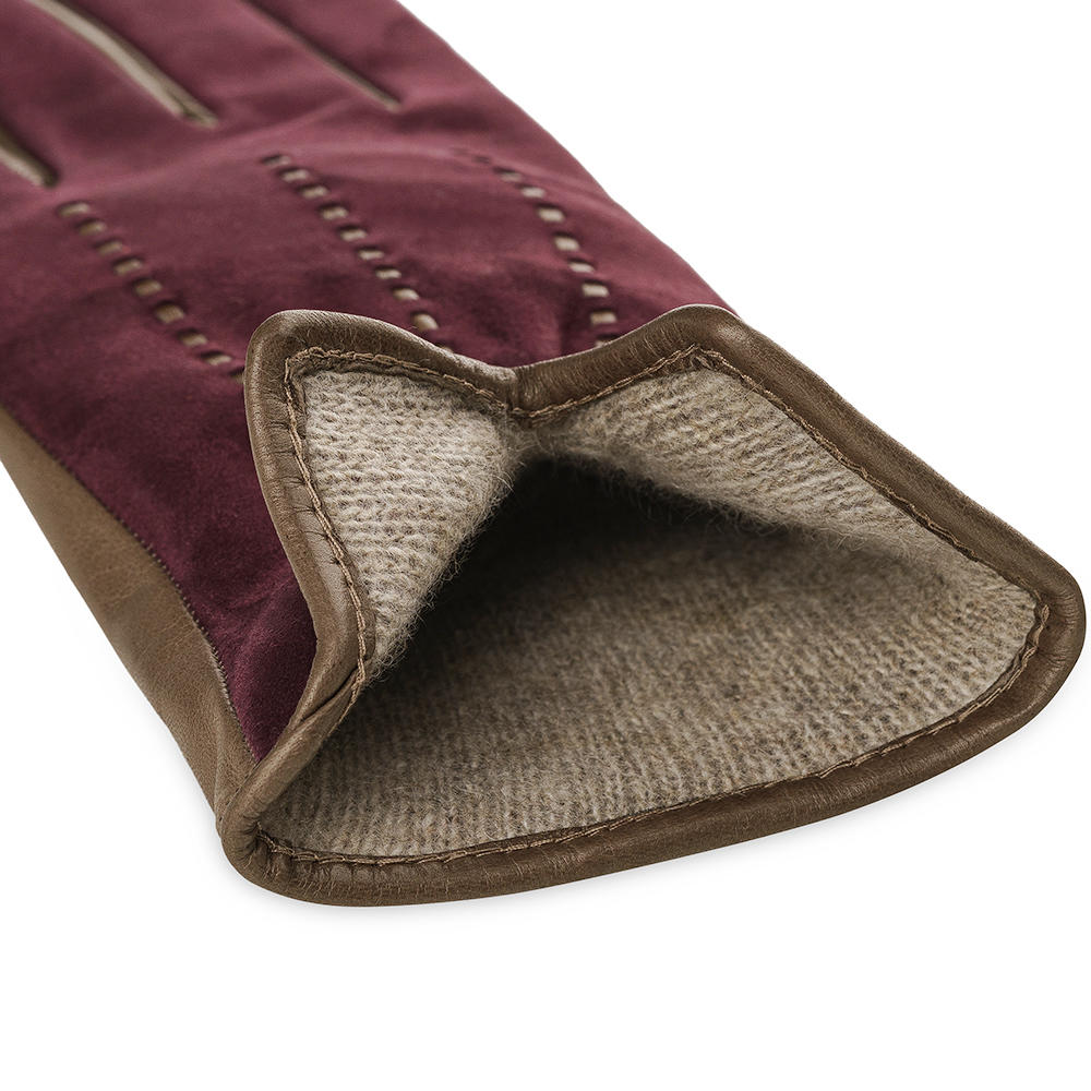Damen Handschuhe LYON, Ziegenvelours & Lammnappa