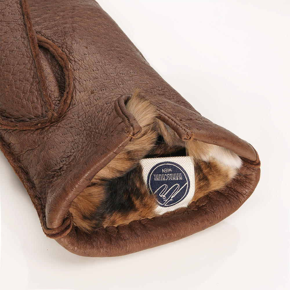 Herren Handschuhe AIRES, Peccaryleder mit Samtkanin