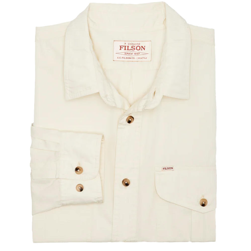 Filson Washed Feather Cloth Shirt, Ivory
